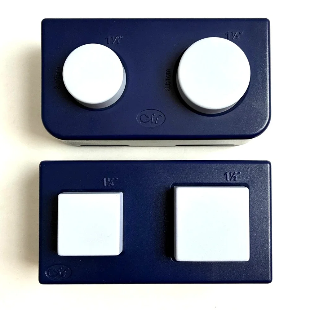 Creative Memories Paper Punches Lot of 2 Square and Circle Maker Double Punch